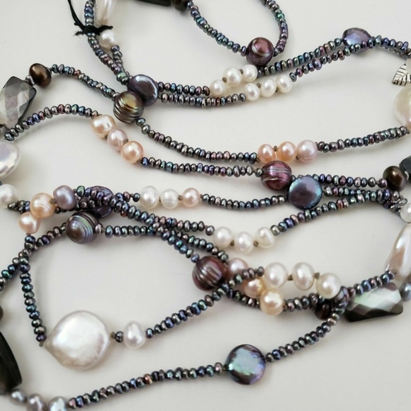 Stephen Dweck Multi-Hued Pearl & Faceted Tahitian MOP Necklace 42" - Picture 2 of 7